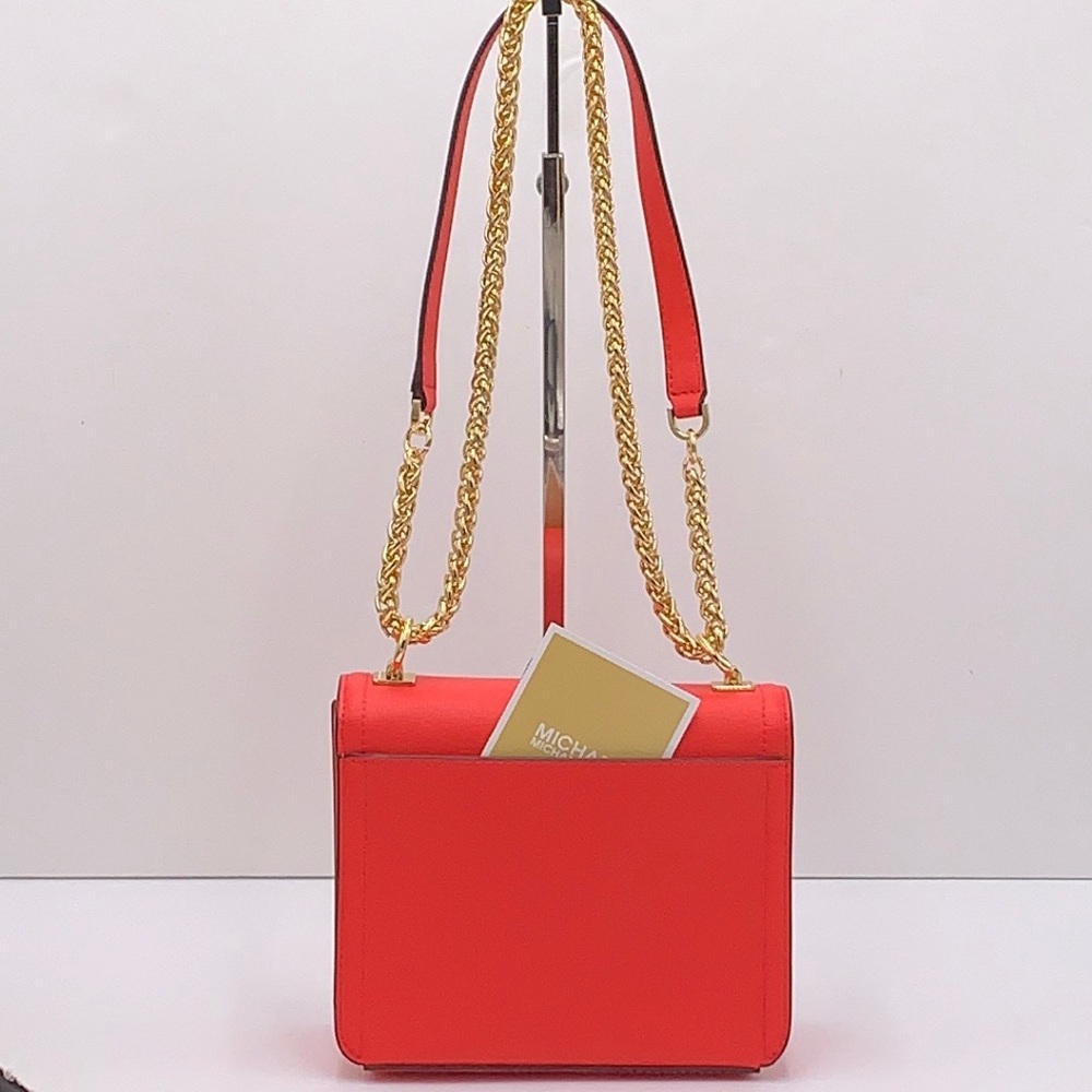 MICHAEL KORS SONIA SMALL SQUARE SHOULDER XBODY CORAL REEF COLOR - Picture 4 of 16